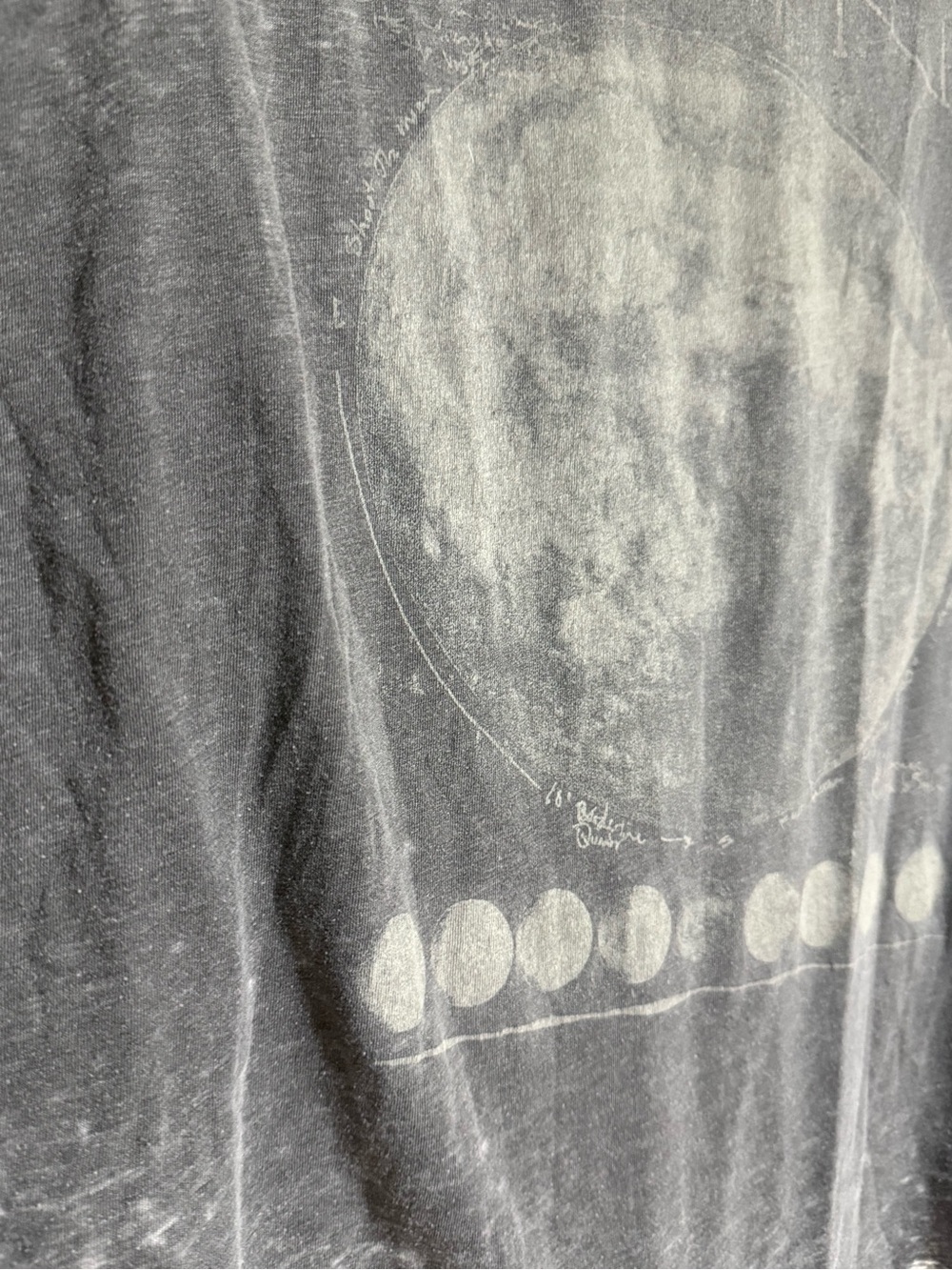 Chaser Moon Phase Burnout Graphic Tee Celestial Boho Gray Muscle Top Medium - Picture 8 of 14